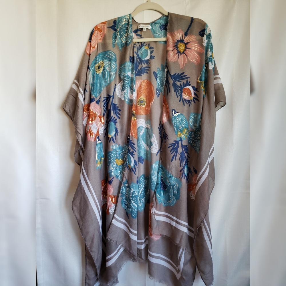 Kimono Floral Woven Heart XL